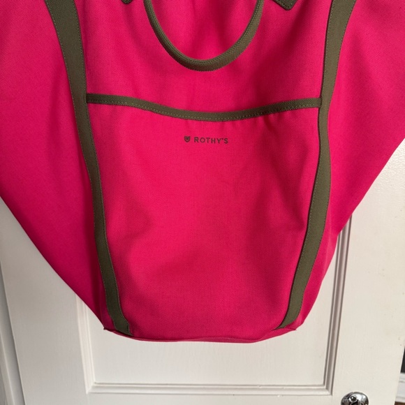 Rothy's Vibrant Pink,Olive, and Blue Reversible Tote Bag Casual, oversized, - Picture 5 of 12
